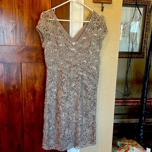 Dress Barn size 6 Tan sequin dress